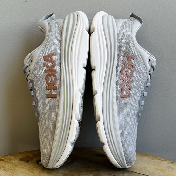 Hoka Gaviota 5 Running Shoes Women's Size 9.5 D Wide Harbor Mist Gray Stability - Picture 9 of 12